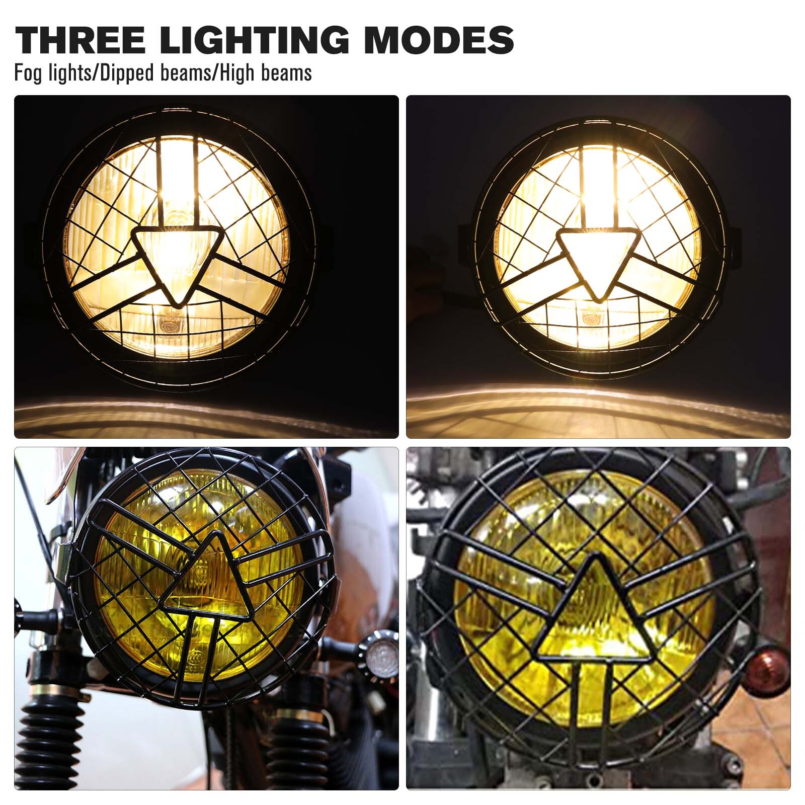 6.5” Motorcycle Headlight Halogen +Bracket For Harley Cafe Racer Bobber Chopper