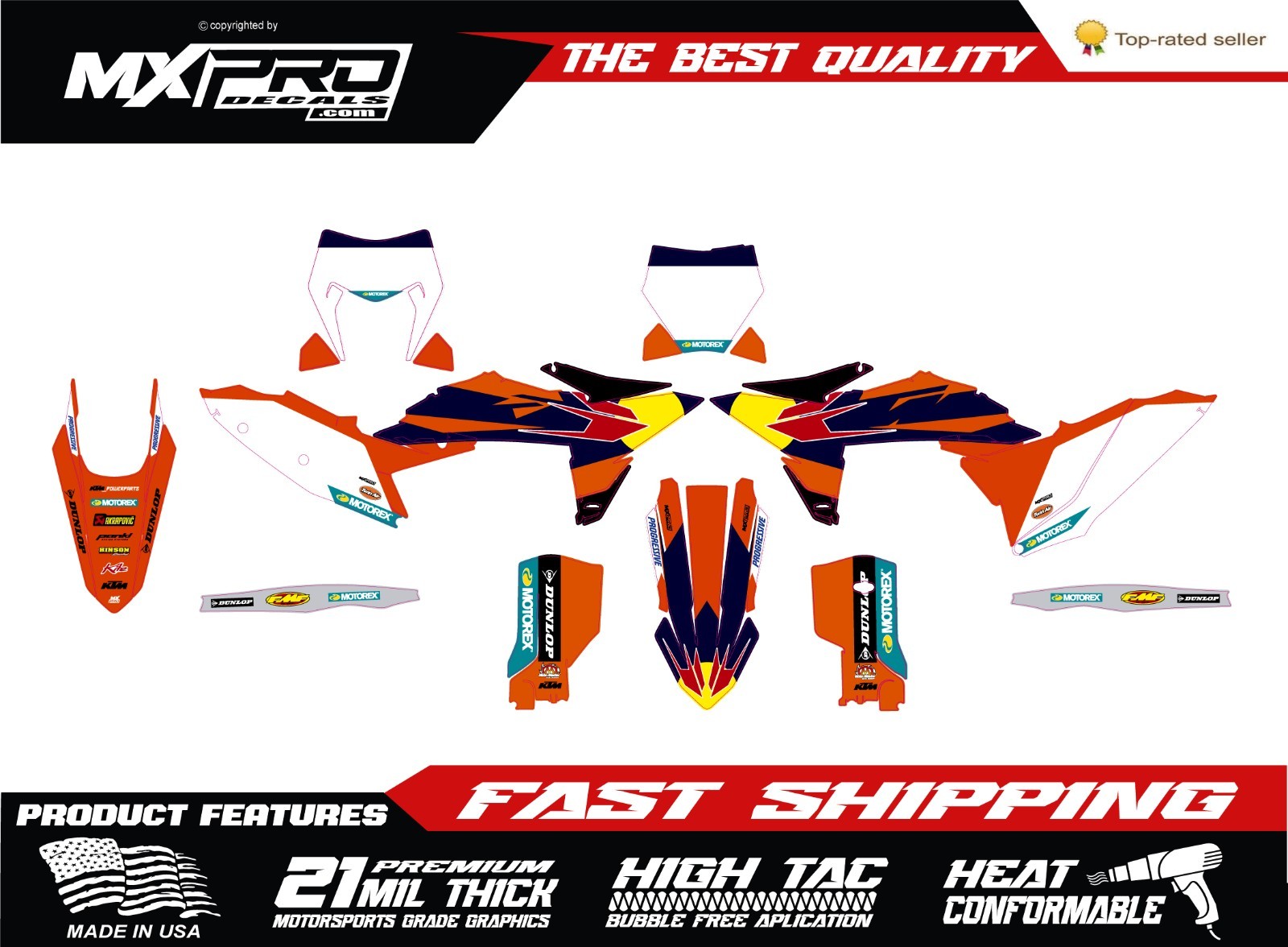 Fits KTM SX SXF XC XCF 2025/2026 and EXC EXC-F XCW XCW-F 2026 Graphic kit stick