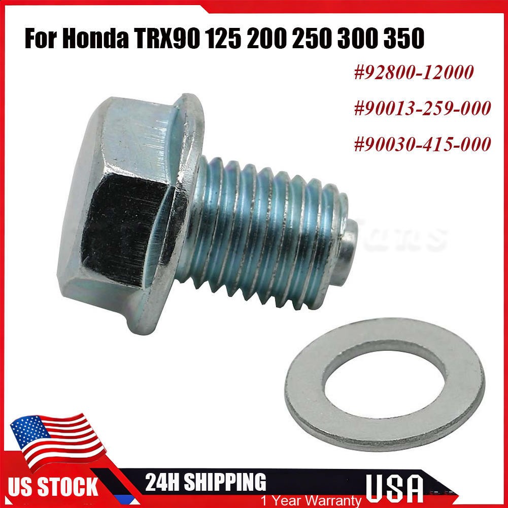 Magnetic Oil Drain Plug Bolt Kit For Honda TRX90 125 200 250 300 350 92800-12000