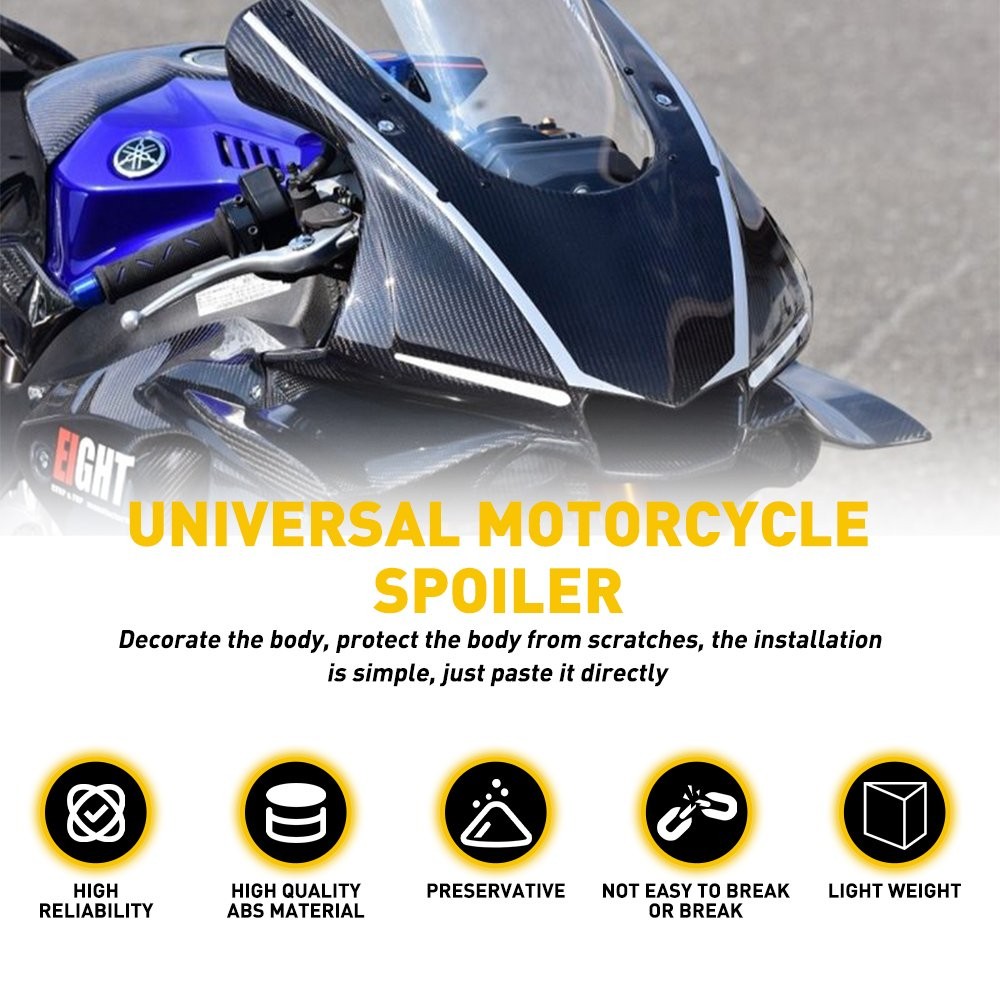 2 Black Motorcycle Side Winglets Air Deflector Wing Kit Spoiler Car Parts OXILAM