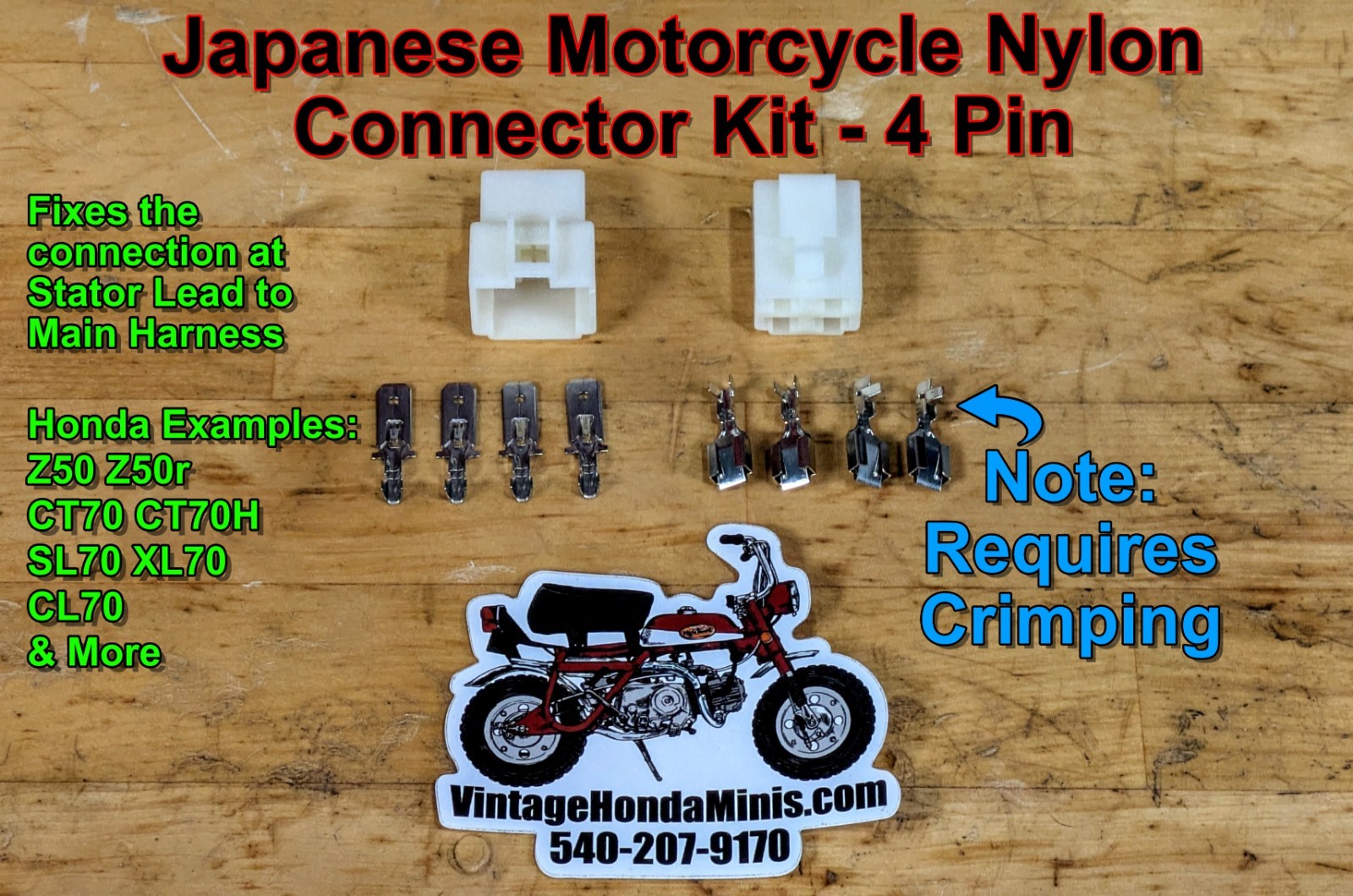 Connector – Nylon Japanese Motorcycle Style – 4 Pin – Honda CT70 Z50 SL70 XL70