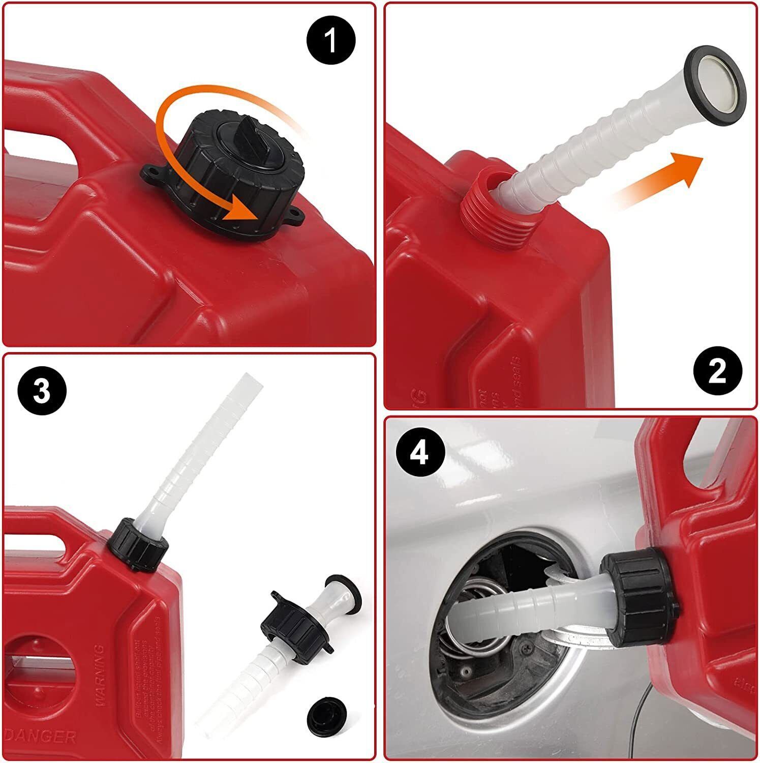 ✨5L Gas Fuel Tank Gas Can Oil Storage Can For ATV UTV Gokart Motorcycle Car SUV