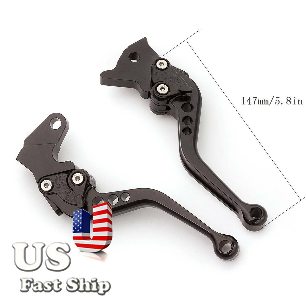 CNC Short Adjustable Brake Clutch Levers For Enfield C5 and B5, 2017 on Euro 4
