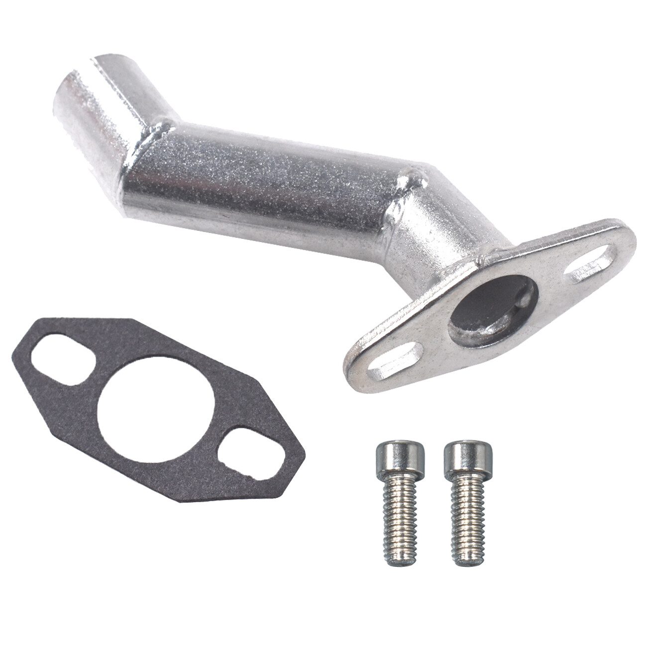 32-40mm Silver Offset Intake Manifold w/Gasket For 49cc 66cc 80cc Motorized Bike