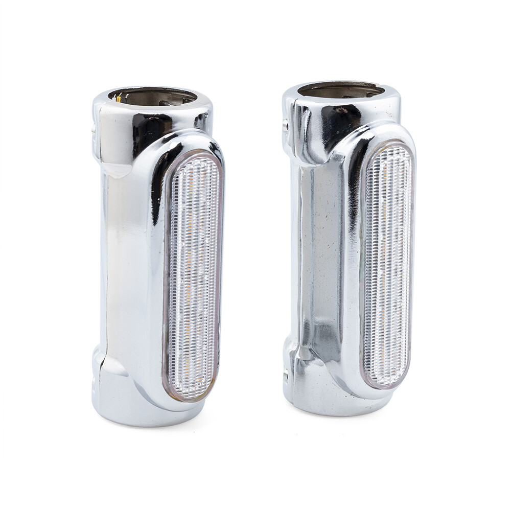 1.25” 32mm Highway Engine Guard Crash Bar LED Turn Signal DRL Light For Harley