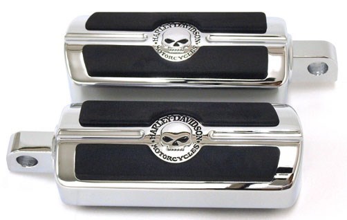 OEM Harley willie g skull softail touring dyna sportster v rod foot pegs fatboy