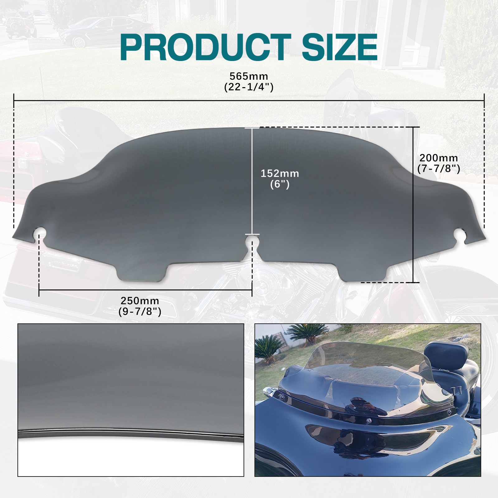 6″ Wave Windshield Windscreen For Harley CVO Street Electra Tri Glide 1996-2013