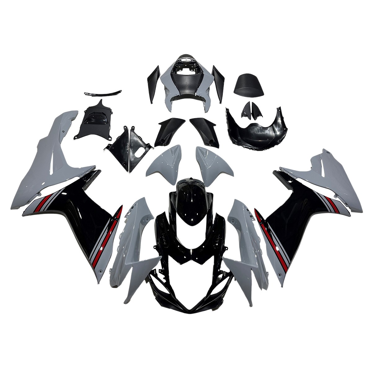 Full Bodywork Fairings For Suzuki GSXR600 750 K11 2011-2023 Fairing Kit Grey Red