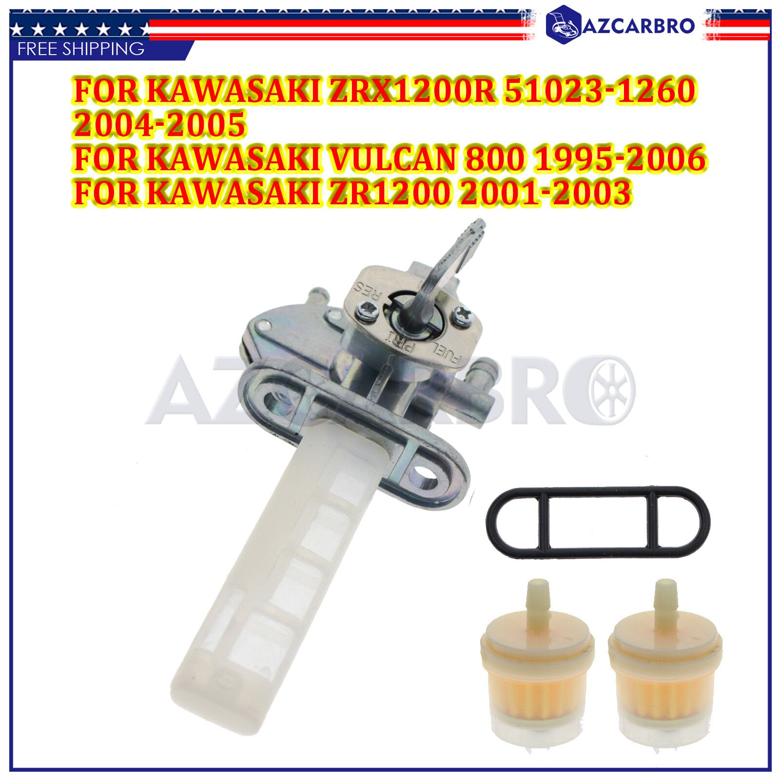 For 1995-2006 Kawasaki Vulcan 800 VN800A VN800B VN800E Fuel Tap Petcock Valve