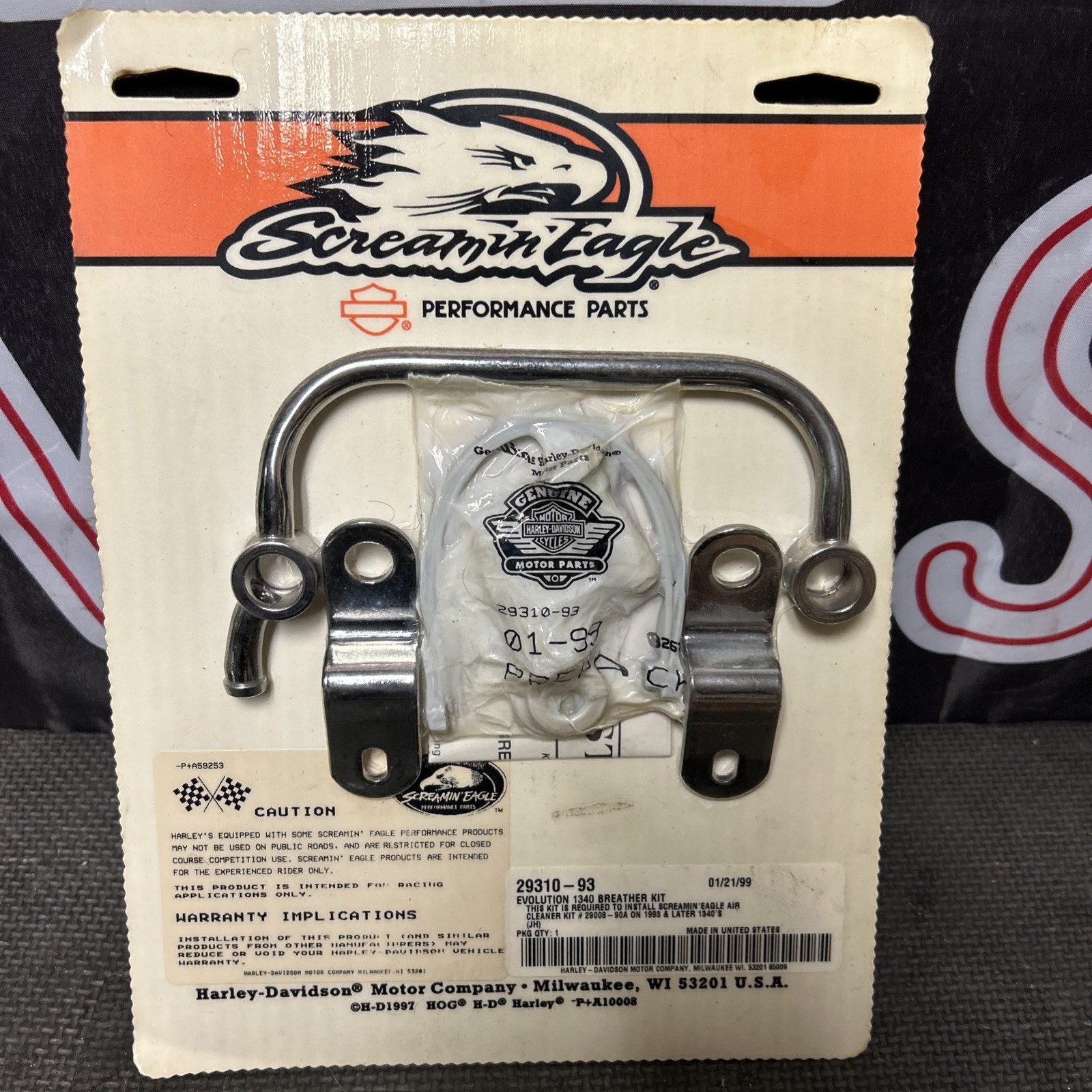 OEM NOS Harley Screamin’ Eagle 1340 EVO Breather Kit FXR FL FXS FXD FLH 29310-93