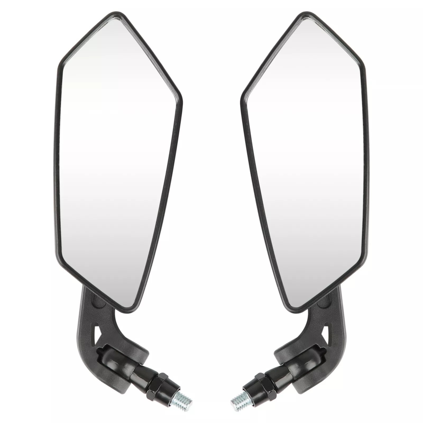 Black Pair Motorcycle Rearview Side Wing Mirrors 8mm/10mm For Honda Grom MSX 125
