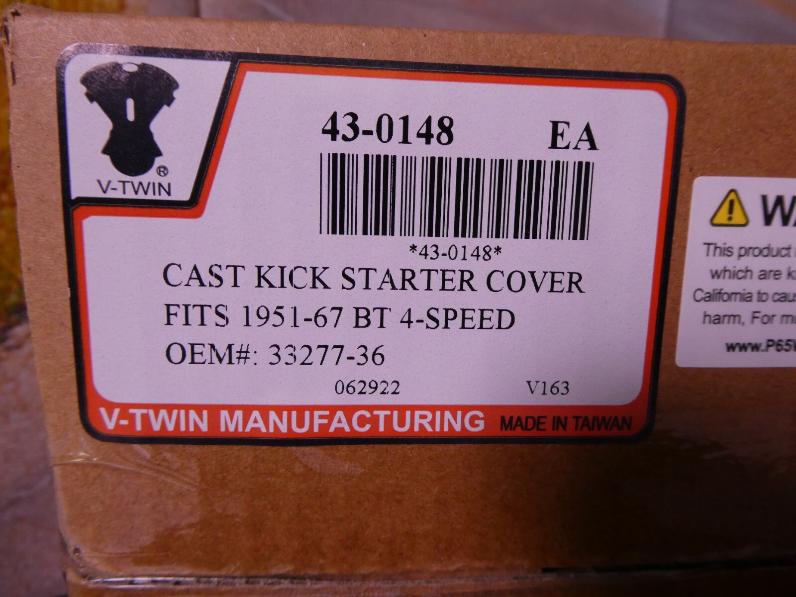 Harley Kick Starter Cover Cast Alloy ’51-1967 Big Twin 4 Speed V-Twin 43-0148 X8
