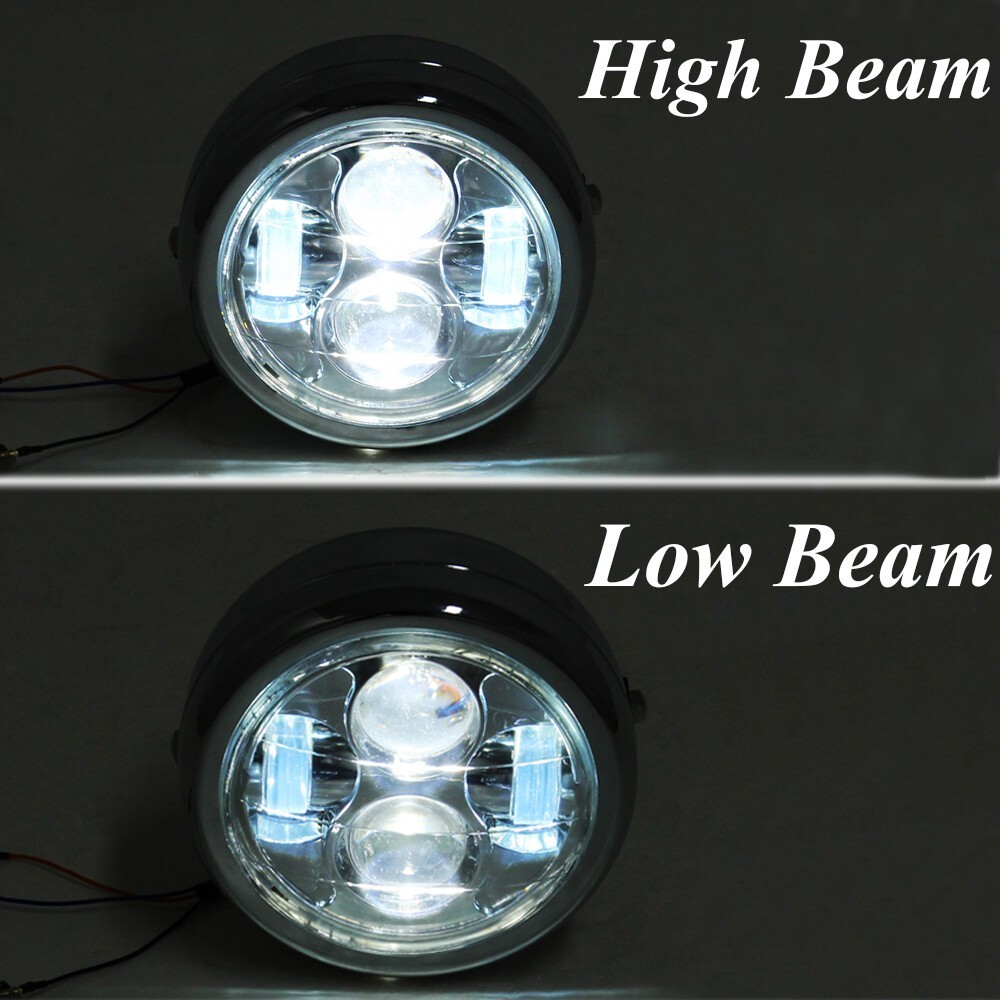 Universal Motorcycle 6.5″LED Headlight Headlamp Hi/Lo for Harley Bobber Chopper