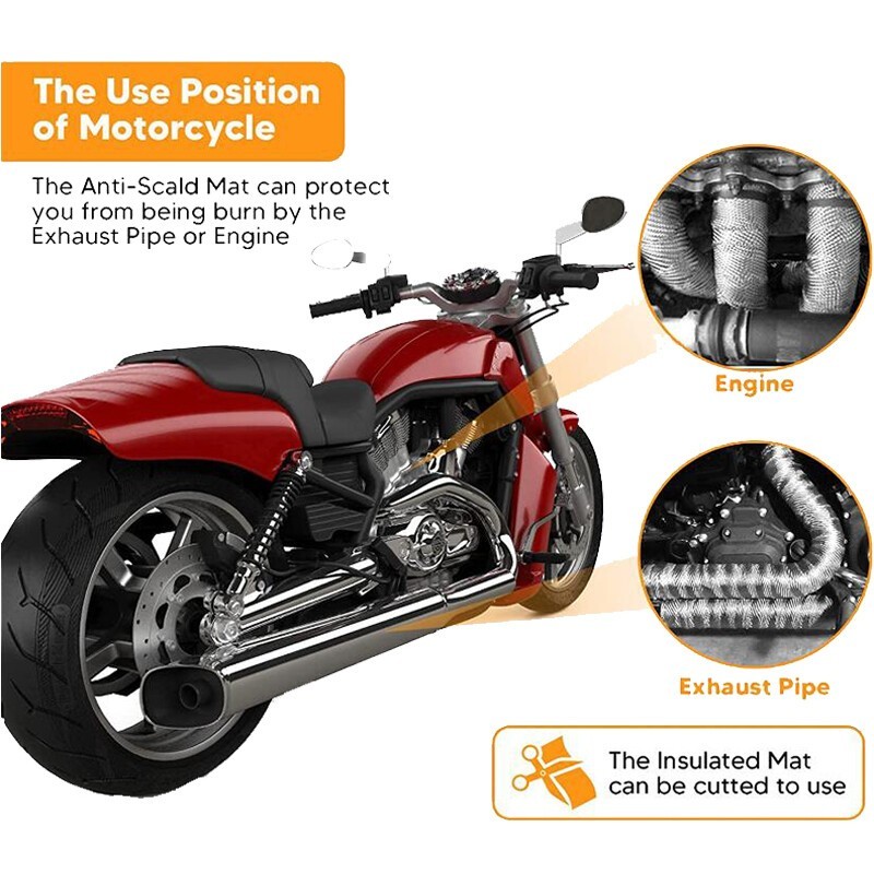 2x Motorcycle Fairing Professional Heat Shield Self Adhesive Sheet Protector