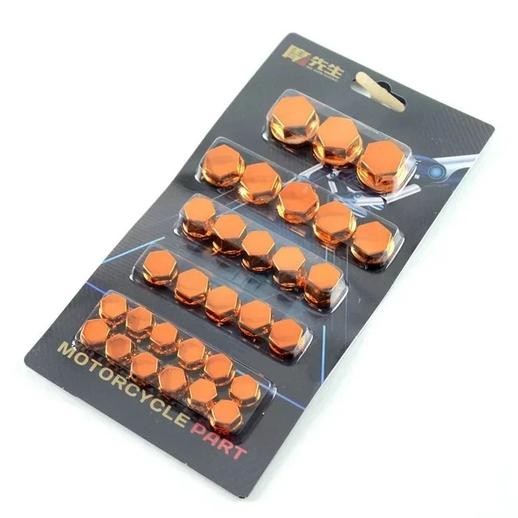 30pcs Motorcycle Screw Cap Cover Set Bolt Nut Head Covers Decoration Kit