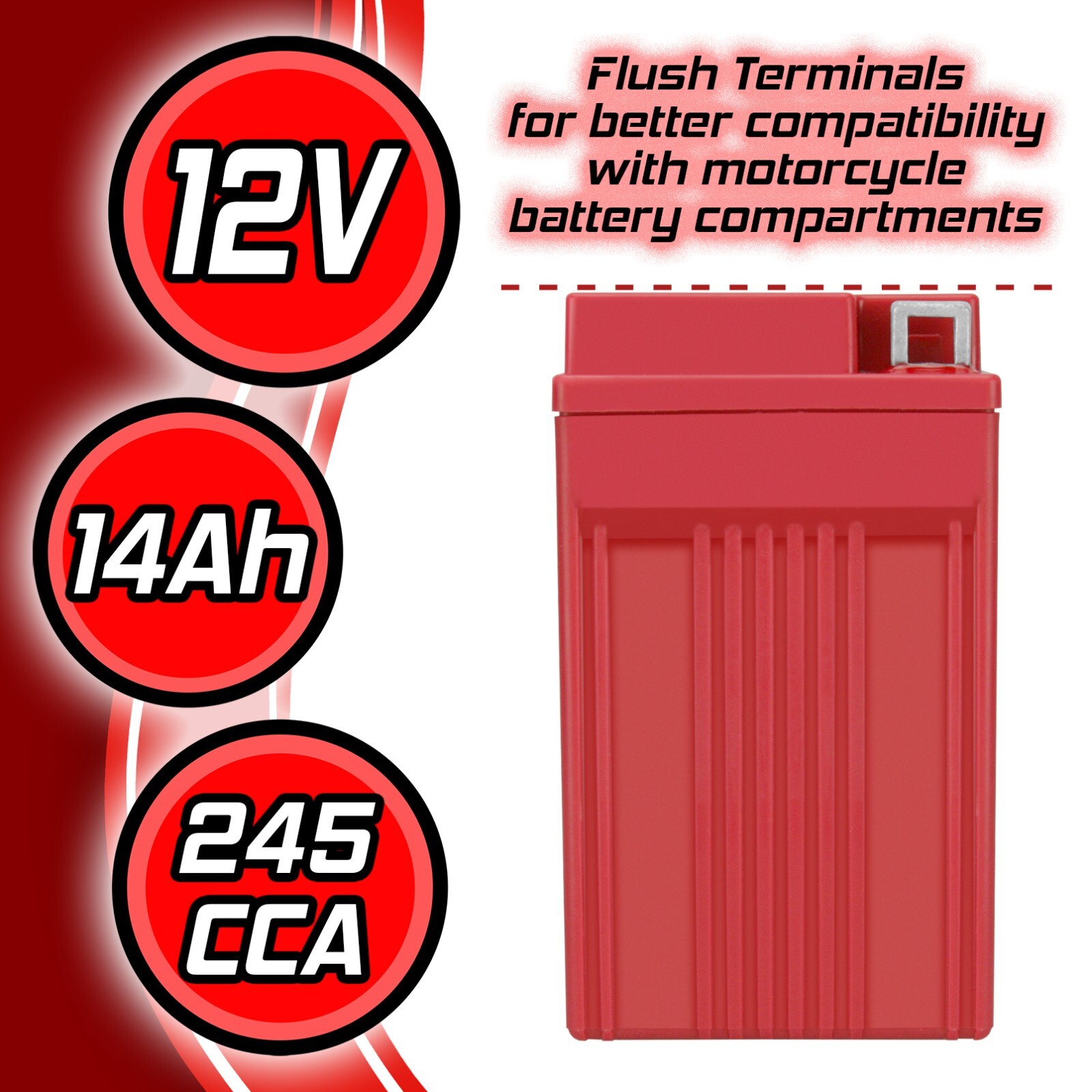 Banshee YTX14-BS High Performance AGM Powersport Battery