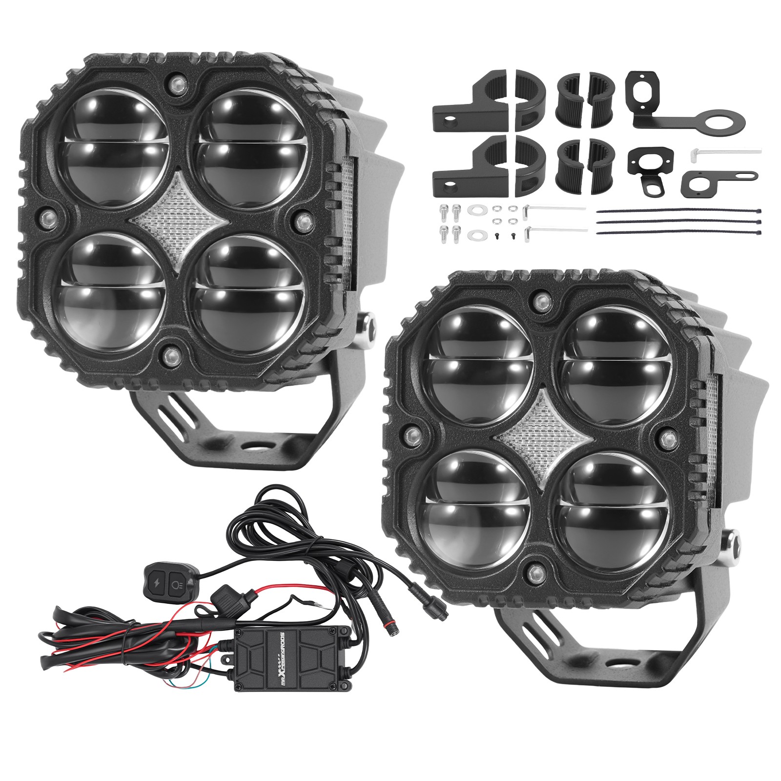 120W Auxiliary LED Motorcycle Spotlights for SUV Truck IP67 Waterproof