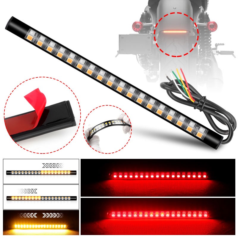 6″ inch Flexible Motorcycle LED Brake Tail Light Turn Signal Strip Running DRL