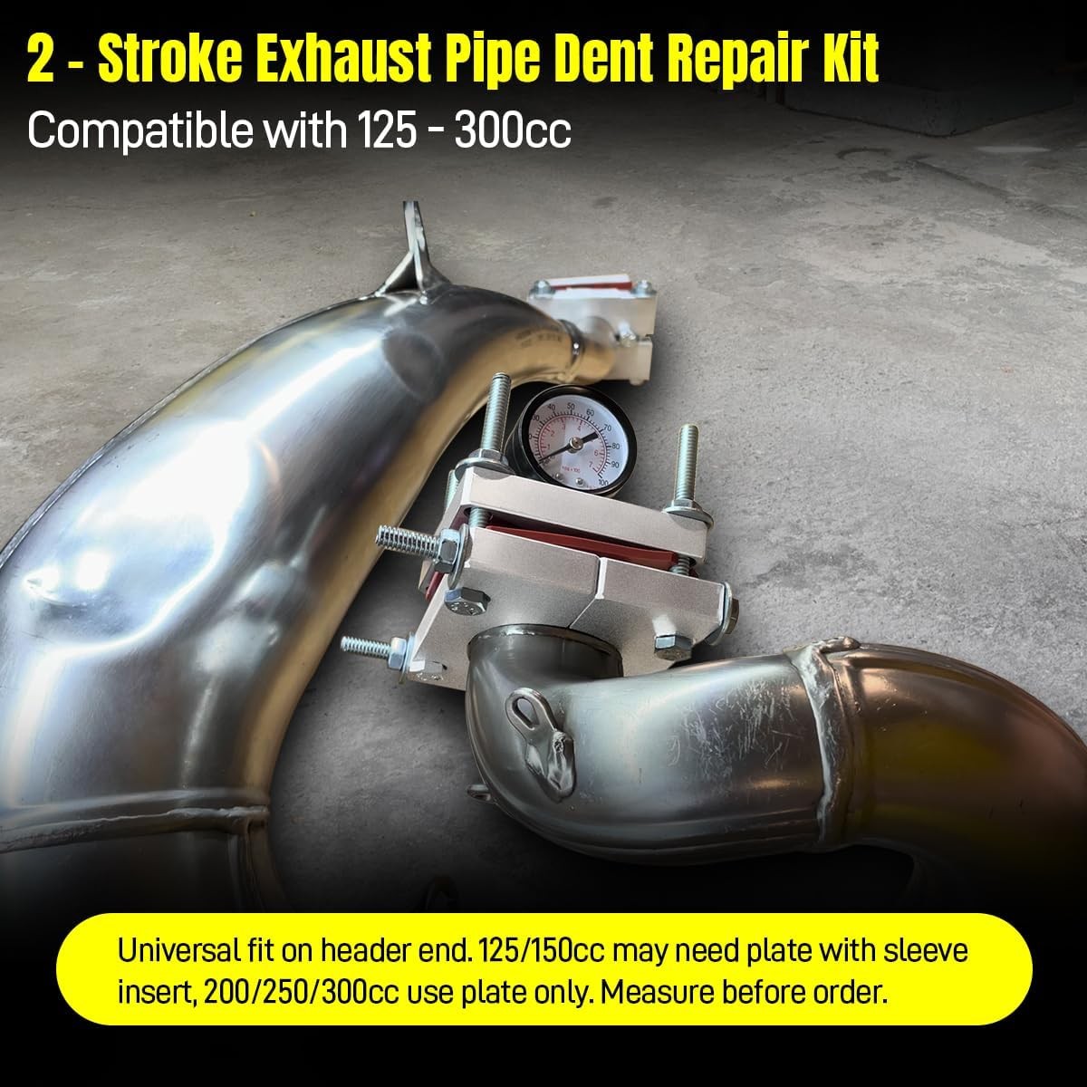 US 2 Stroke Pipe Dent Repair Removal Kit For 125-300cc w/ 100psi Pressure Gauge
