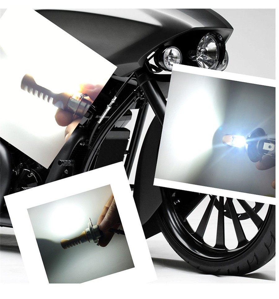 H4 High Low Beam LED Front Light Bright Bulb Headlight For Motorcycle Scooter