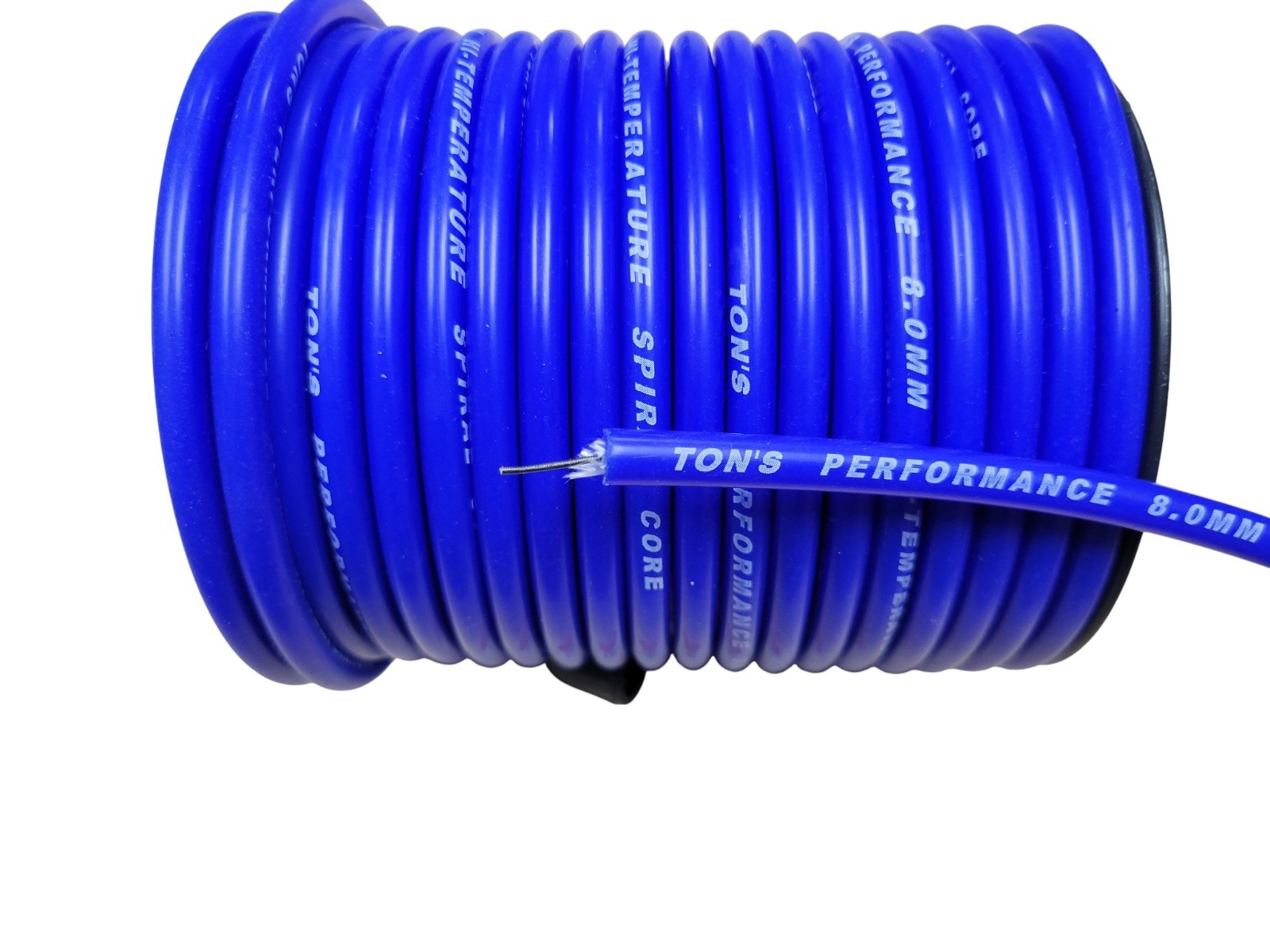 Ton’s Performance 8mm BLUE silicone Spiral Core Spark plug wire By the foot
