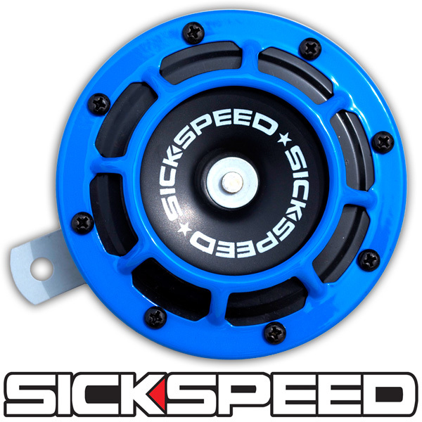 ONE SICKSPEED BLUE SUPER LOUD ELECTRIC BLAST TONE HORN MOTORCYCLE 12V M5
