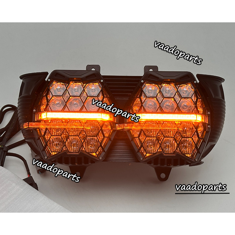 Dual LED Headlight Hi/Low For Harley Road Glide FLTR FLTRX FLTRXS FLTRU 2015-23