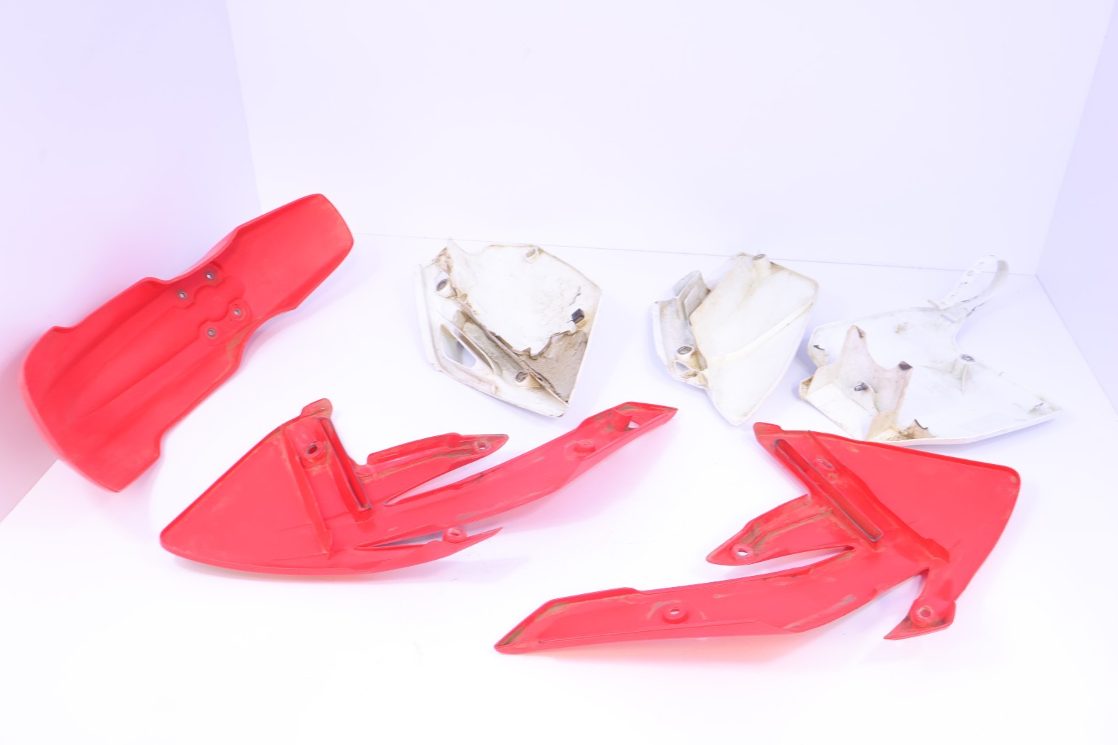 07-26 Honda CRF 150RB Plastics Front Fender Side Shrouds panels Plates