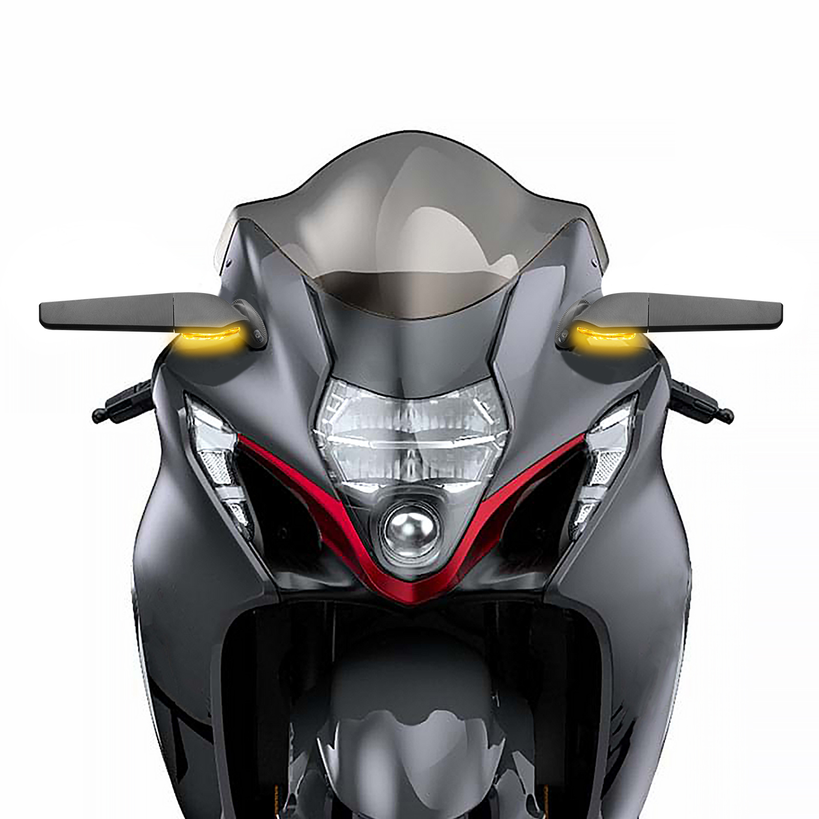 Adjustable Rearview Wind Wing Mirrors w/LED Lights For Suzuki GSXR1000 2001-2024