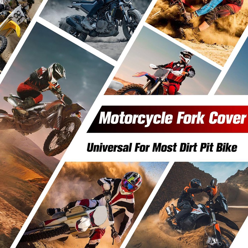 Pair Rubber Front Fork Dust Cover Gaiters Gaitors Motorcycle Boot Shock Absorber