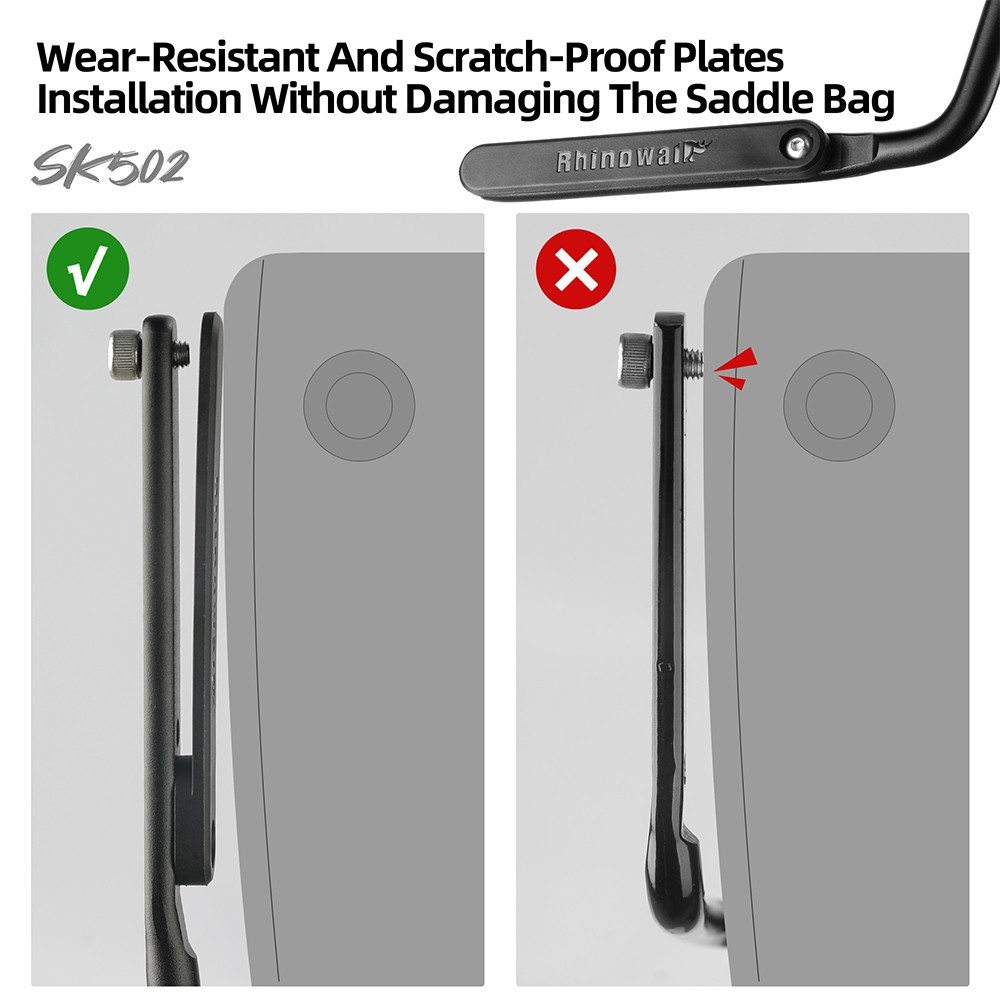Rhinowalk Bicycle Rear Seat Rack Extended Reinforcement More Stable Black 1pc