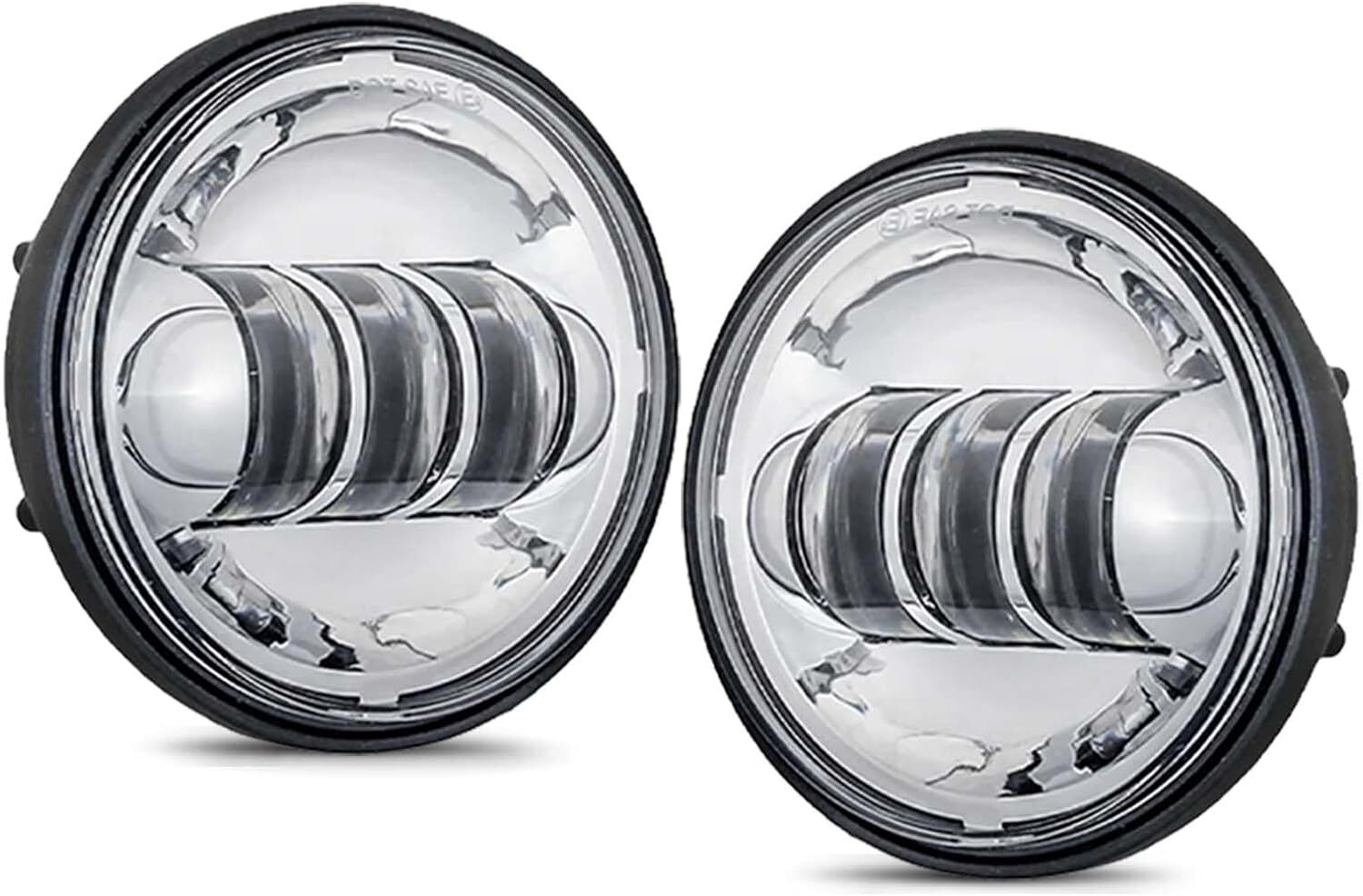 Pair 4.5” Inch Round LED Chrome Fog Lights Driving Lamp For Touring Dyna 12-16