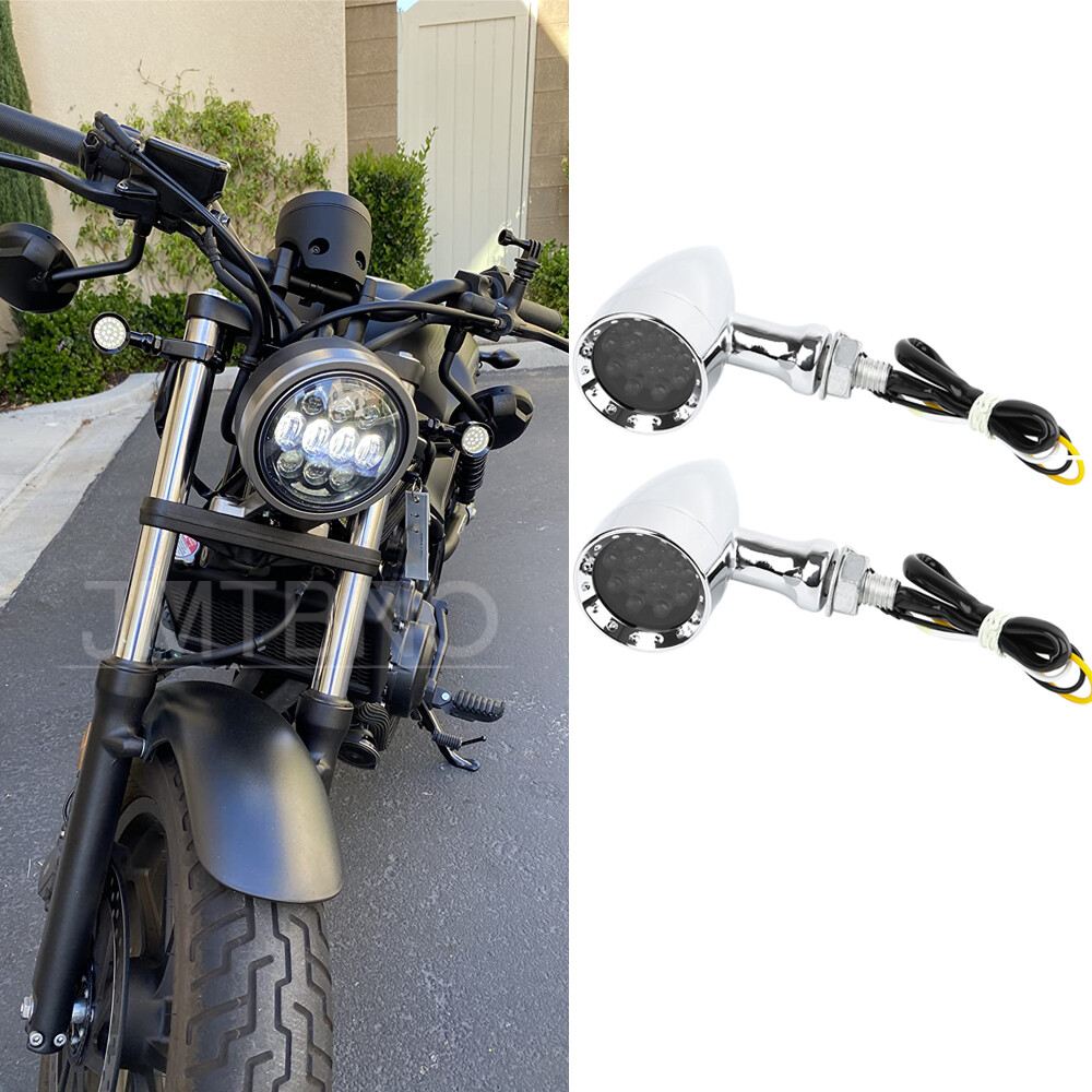 For Honda Shadow 750 1100 VT700C VT1100C Chrome LED Blinker Turn Signal Light