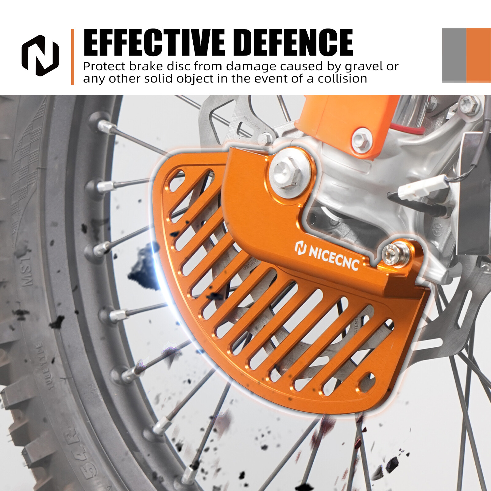 NICECNC Front Brake Disc Guard Cover For KTM 250 350 450 XC-F SX-F 2015-2024