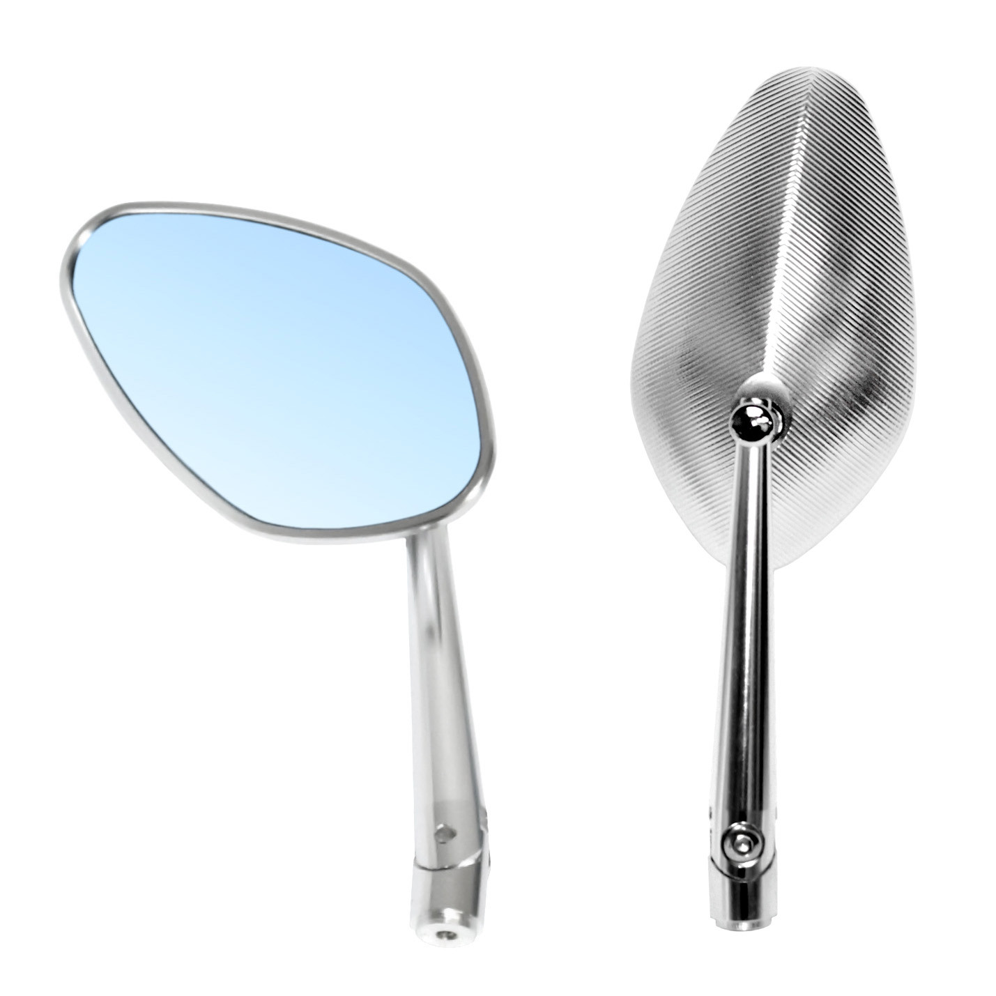 Motorcycle CNC Billet Aluminum Rearview Mirror Silver Solid High Quality New