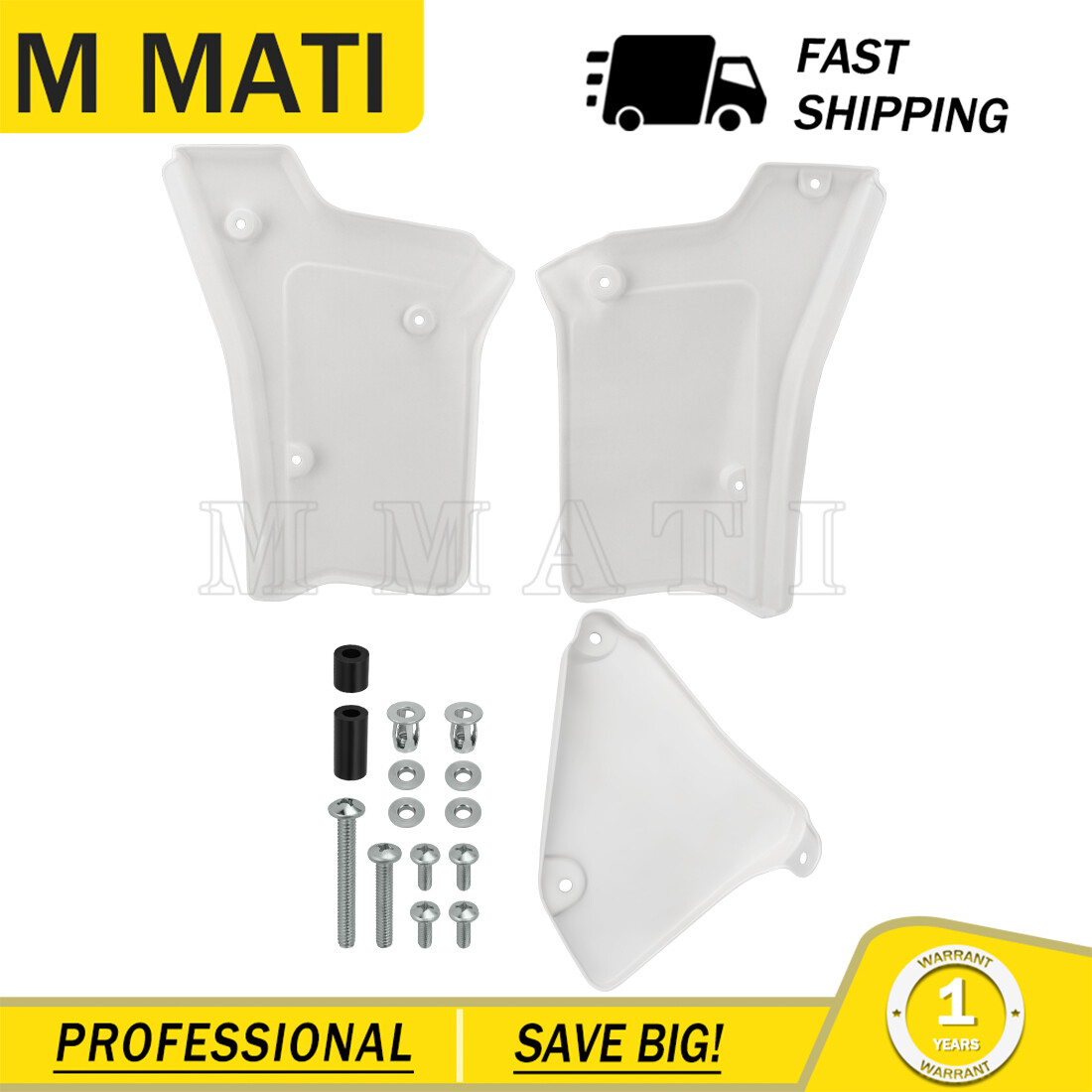 White Side Panels Covers Fender Plastic Body For Honda 1984-2002 XR200R XR250R