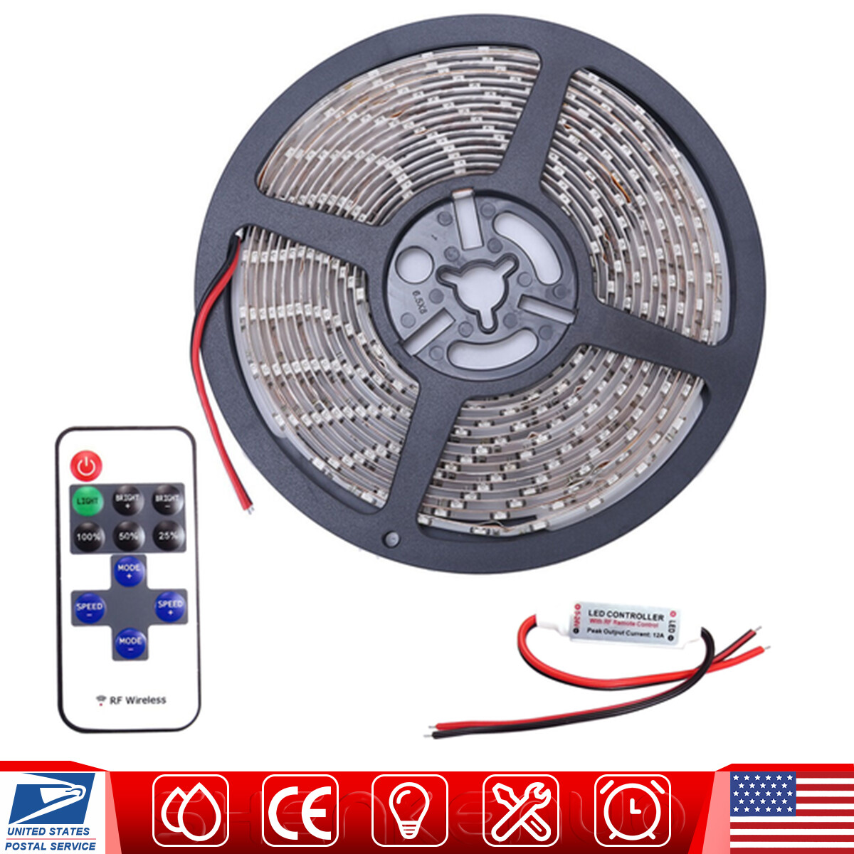300 LEDs 5m Super Bright LED Strip Lights 12V Waterproof IP67 5050 SMD White