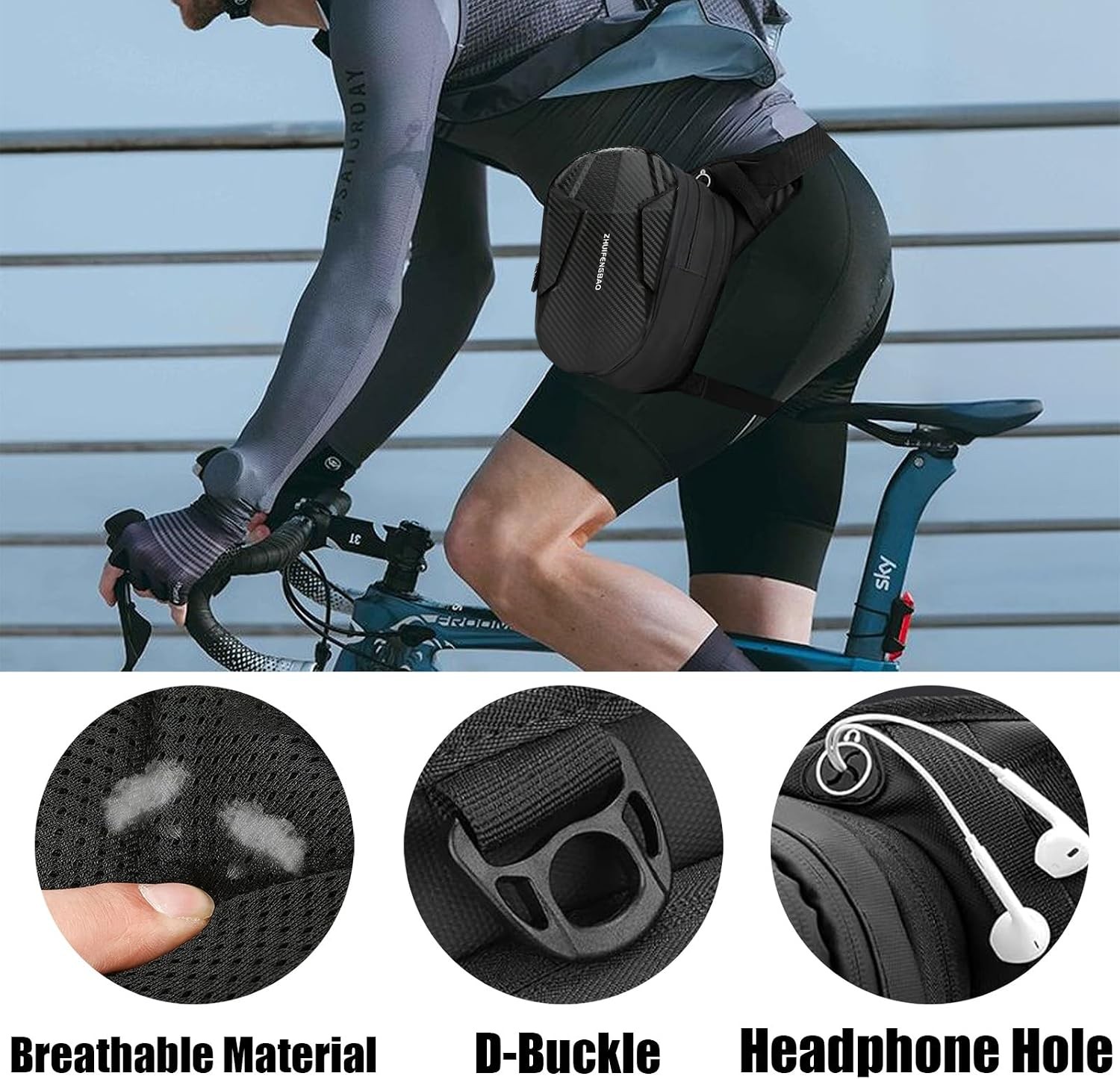 Motorcycle Leg Bag Removable Straps, Waterproof Thigh Pouch Men Women, Travel Hi