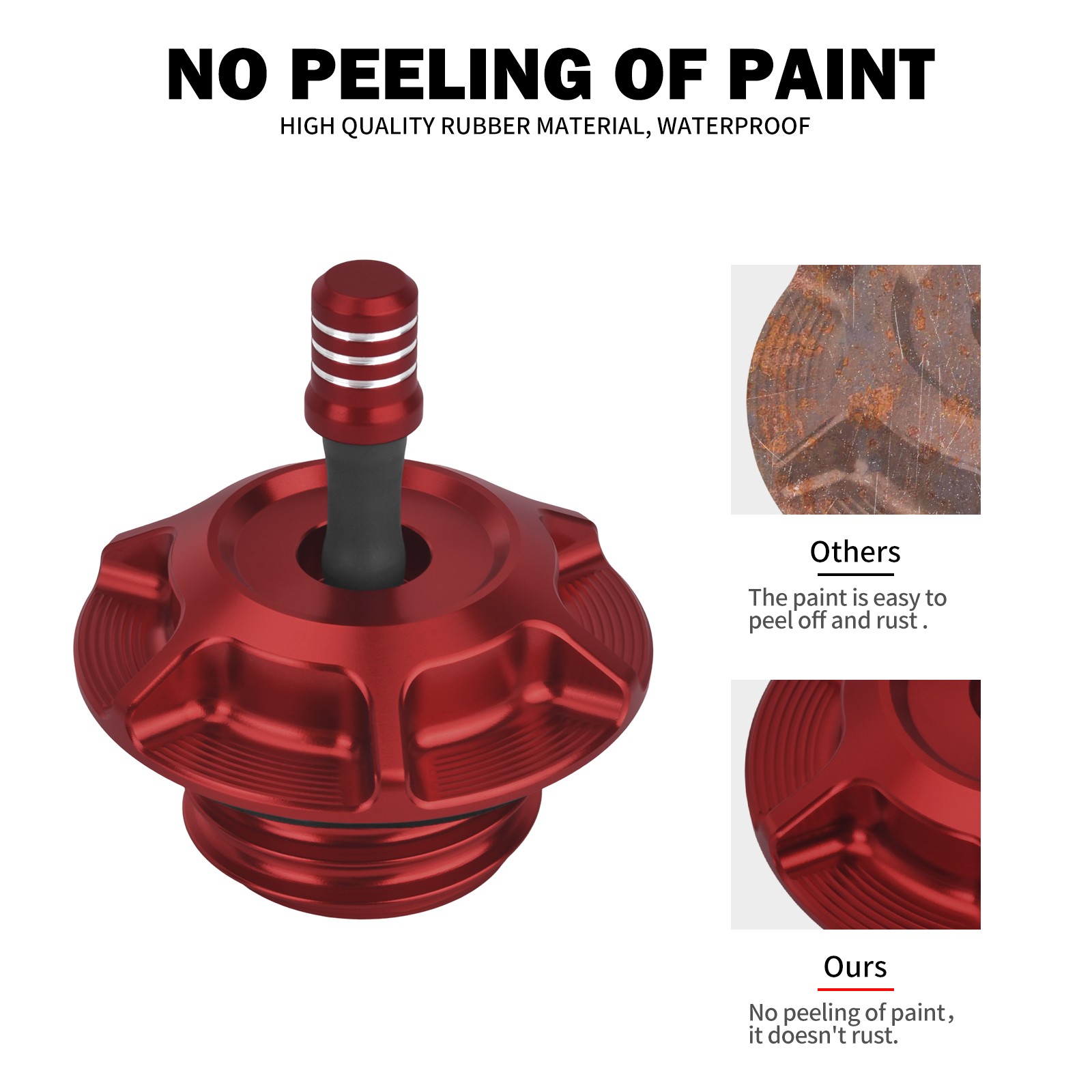 Gas Fuel Tank Red Cap w/ Vent Tube Universal Fit For Harley Touring Softail Dyna