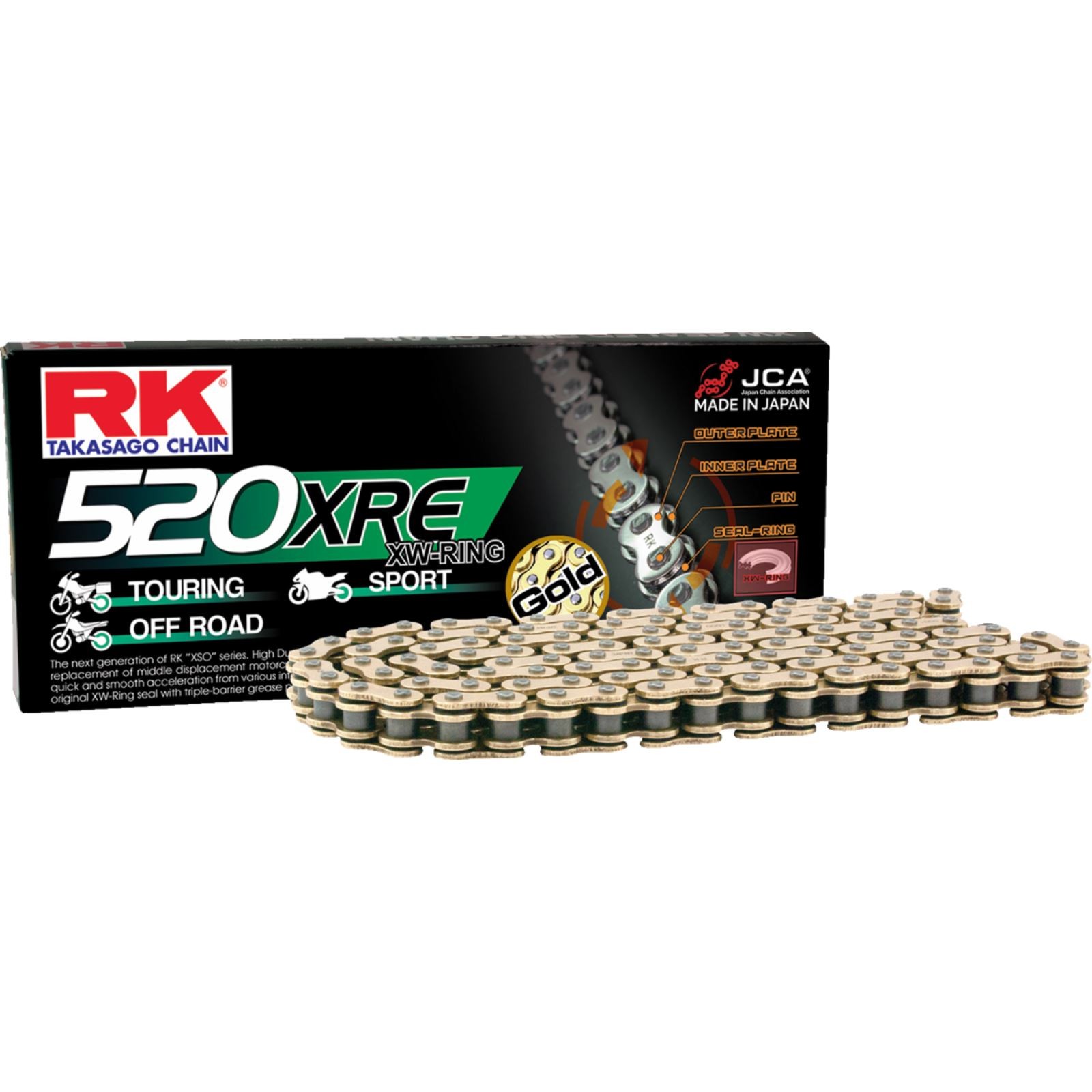 RK Chain 520 XRE – Connecting Link – Rivet – Gold GB520XRE-RL