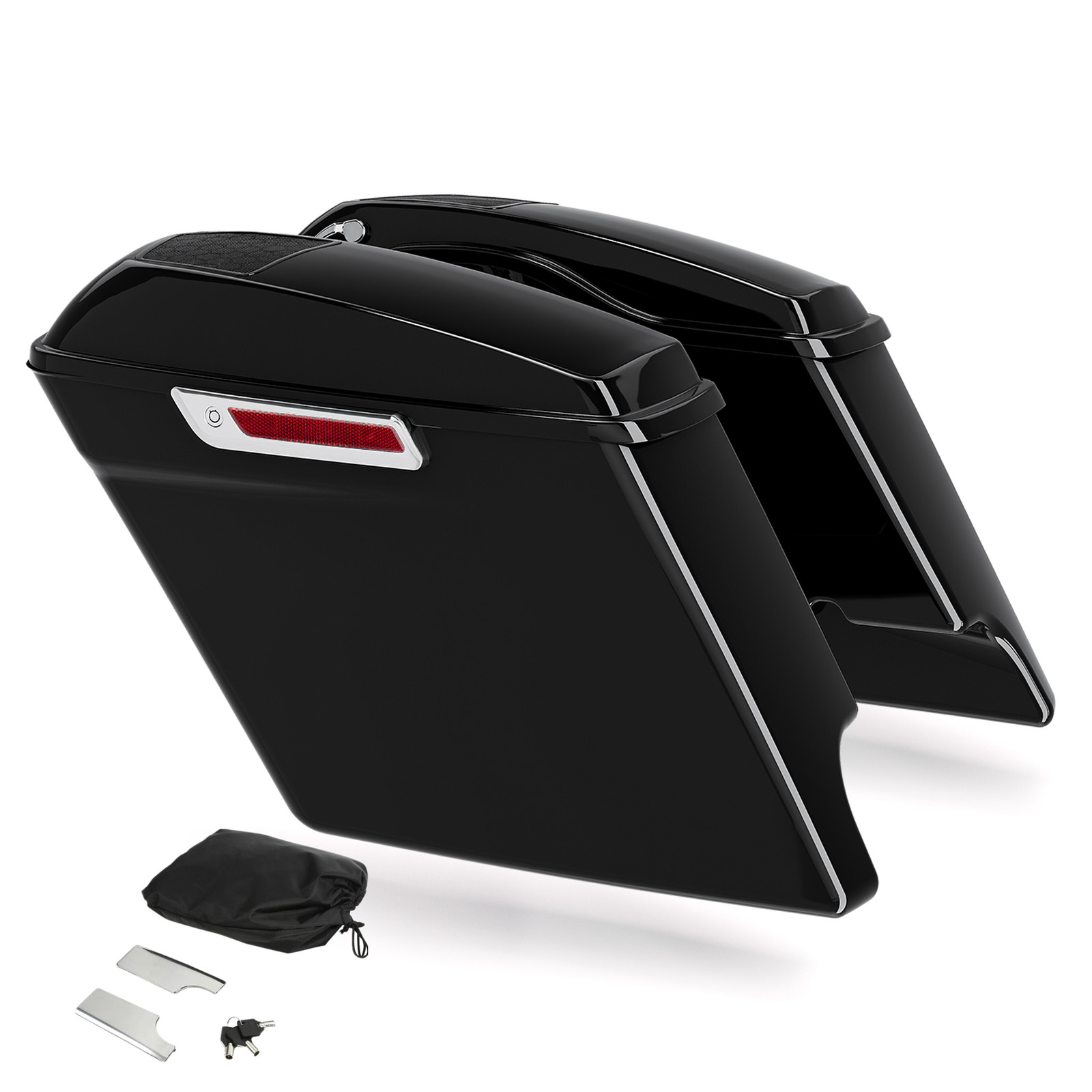 5″ Stretched Hard Saddlebags 6 x 9″ Speaker Cutout Fit For Harley Touring 93-13