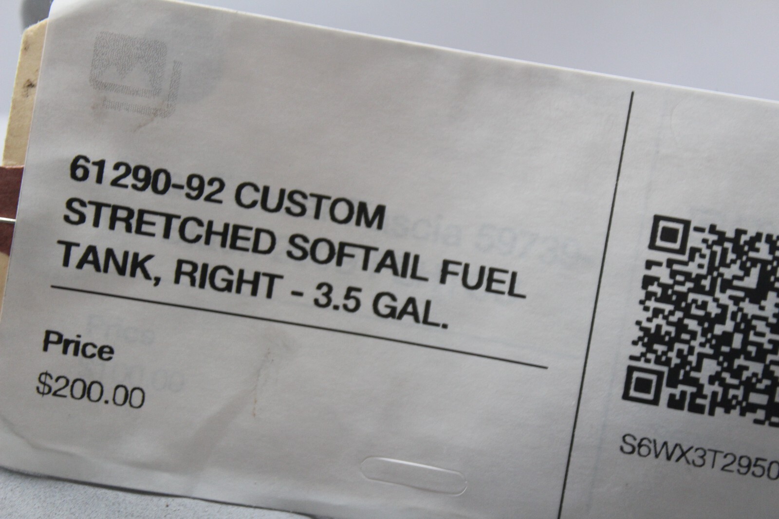 61290-92 CUSTOM STRETCHED SOFTAIL FUEL TANK, RIGHT – 3.5 GAL. (PRIME) HARLEY DAV