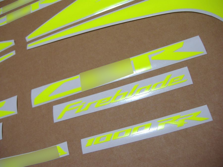 Stickers for 1000RR 2008 Fireblade custom neon fluo yellow emblems decals sc57