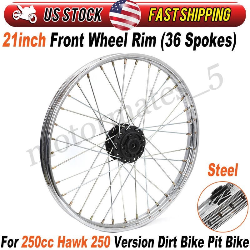 Front Wheel Rim For Hawk 250 Dirt Bike,1.6″×21″ Alloy Steel Hub Rims with Spoke