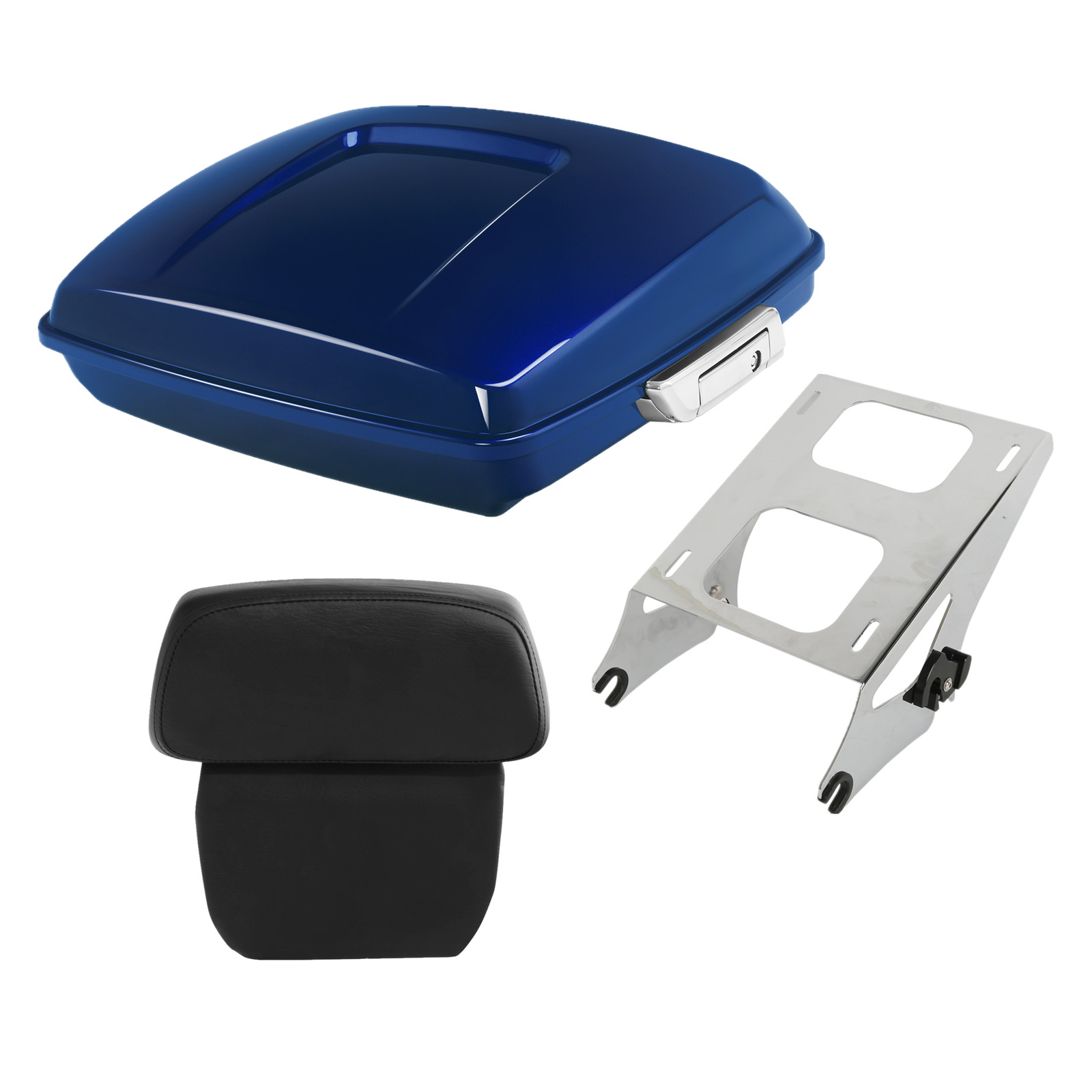 Razor Trunk Backrest Pad Mount Rack Fit For Harley Touring 2014-Up Superior Blue