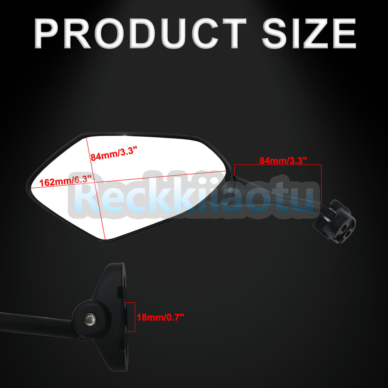 Pair Left & Right Rearview Side Mirrors for Honda CBR250R CBR300R CBR500R Carbon