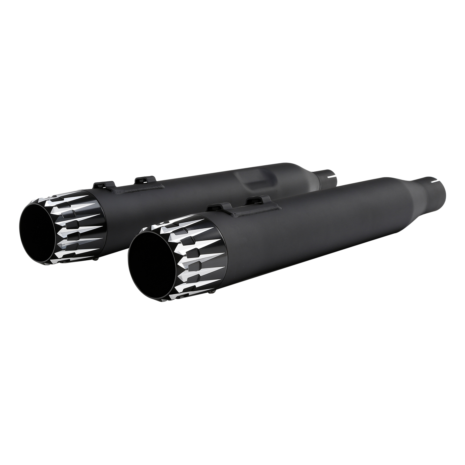 4″ Slip on Straight Mufflers Exhaust Fit For Harley Touring 17-2025 Matte Black