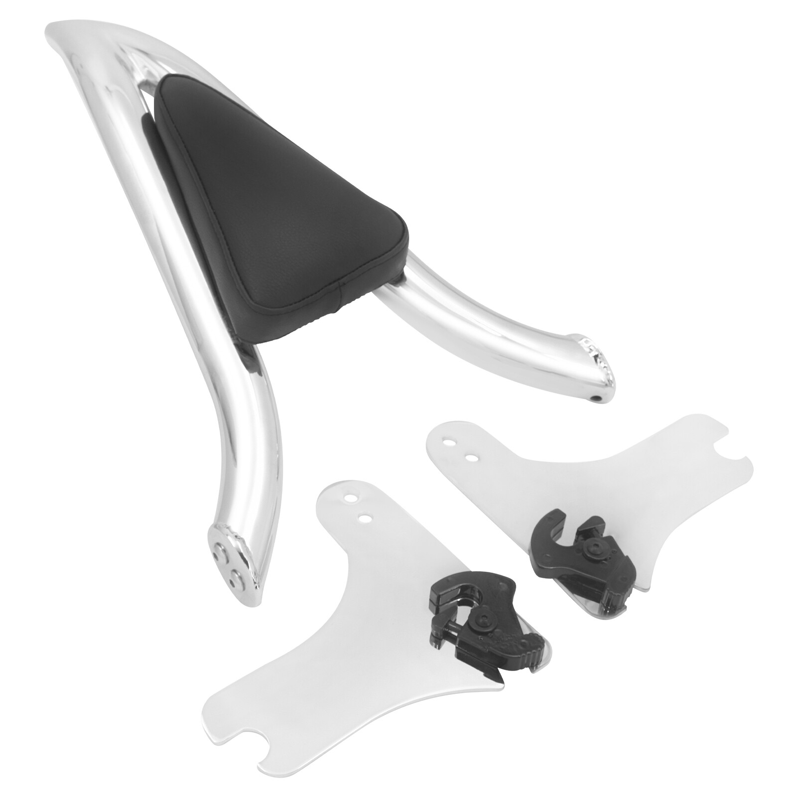 Chrome Passenger Backrest Detachable Sissy Bar Fit For Harley Touring CVO 97-08