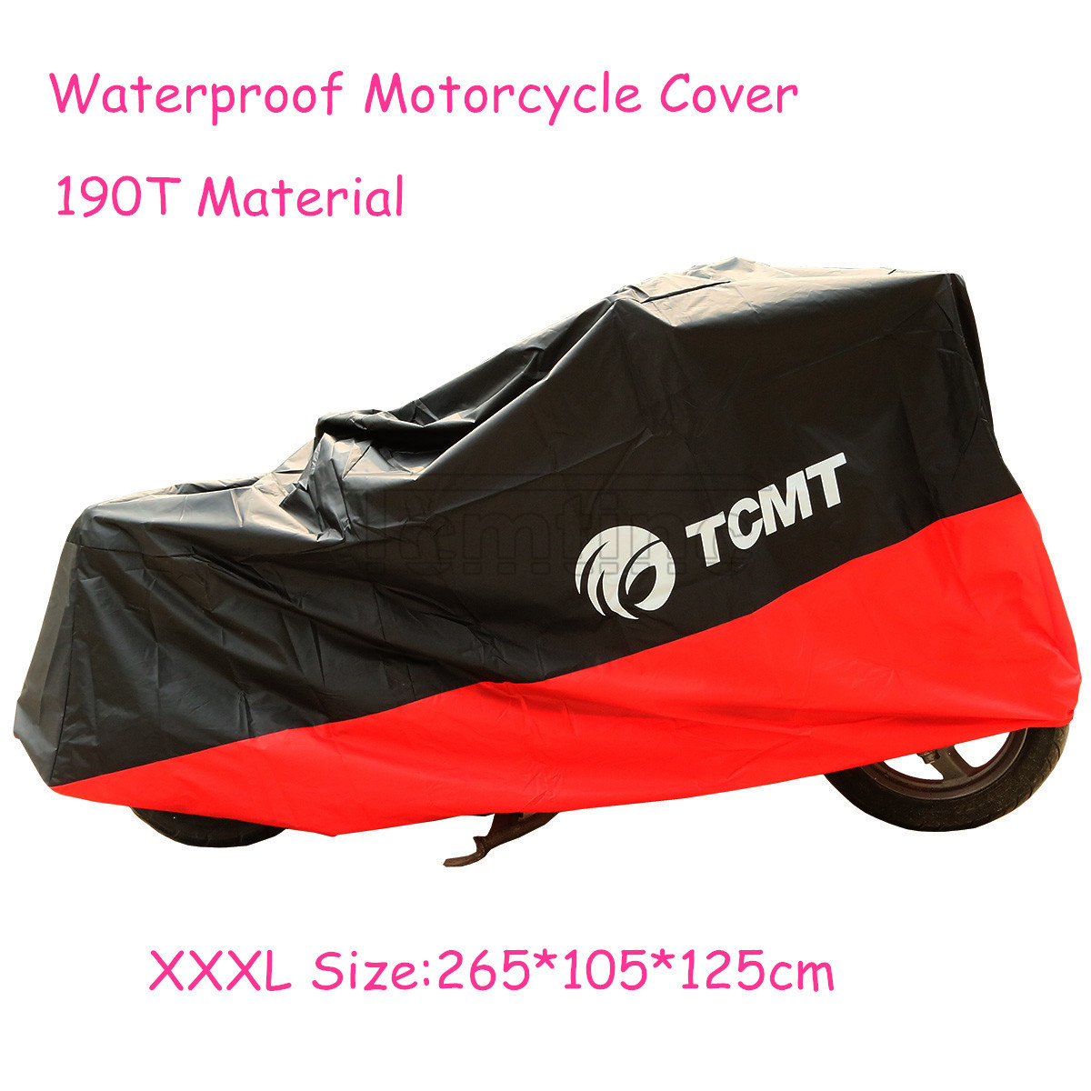 XXXL Black Red Waterproof Motorcycle Cover Fits For Harley Softail Fatboy Dyna