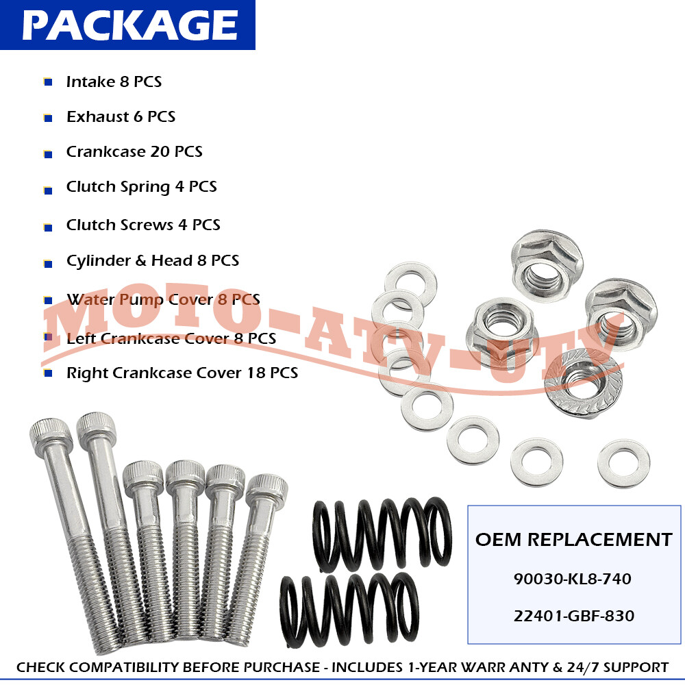 84pcs Clutch Spring & Engine Bolt Screw Kit Set for Honda CR85R CR85RB 2003-2007